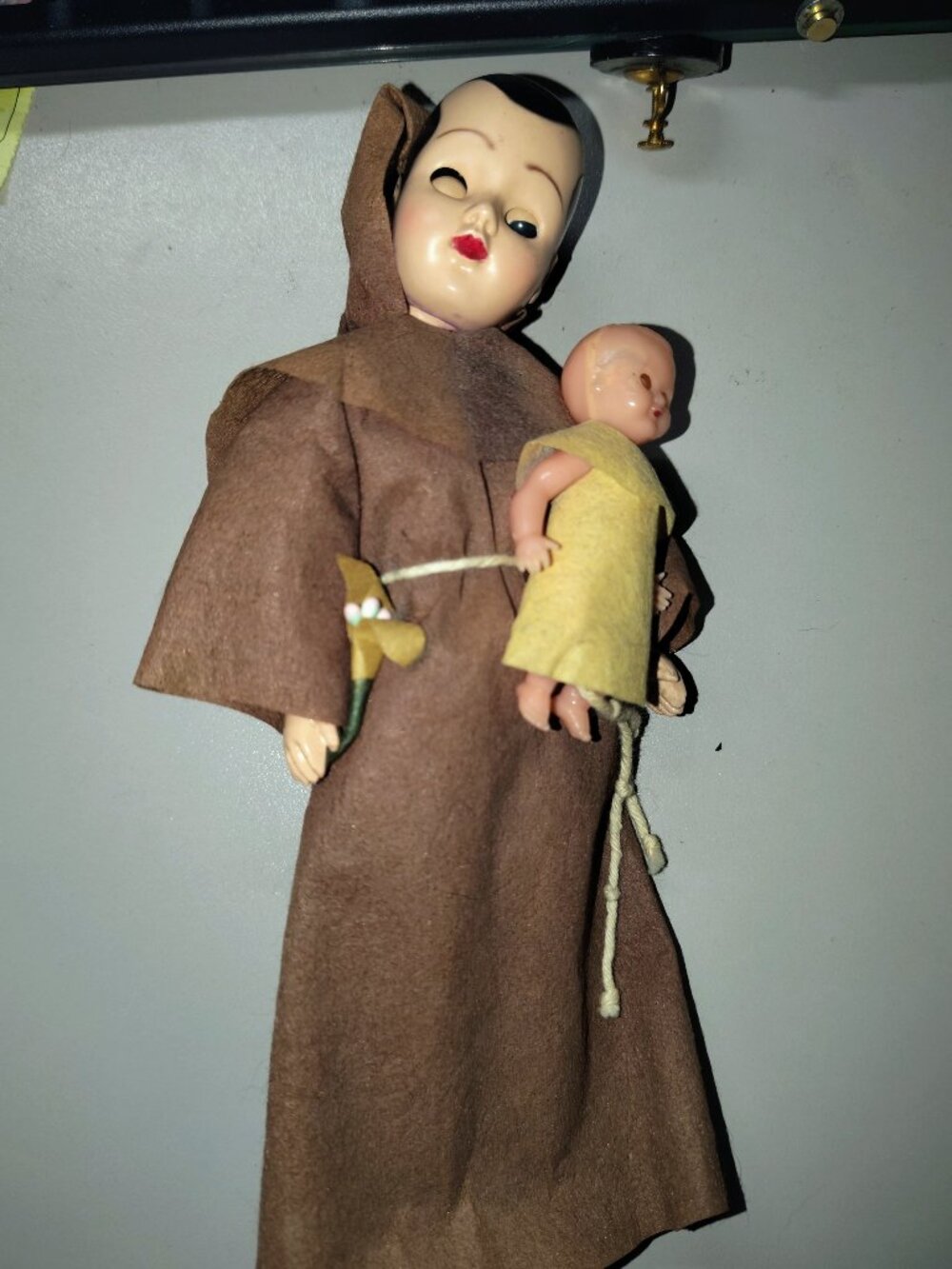 Vintage 50's/60s Saint Anthony of Padua Doll 7” Franciscan Habit, Infant Jesus